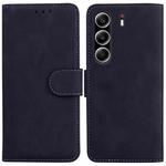 For Tecno Camon 40 Pro 4G Skin Feel Pure Color Flip Leather Phone Case(Black)