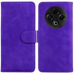 For Tecno Spark 30 4G Skin Feel Pure Color Flip Leather Phone Case(Purple)