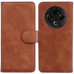 For Tecno Spark 30 4G Skin Feel Pure Color Flip Leather Phone Case(Brown)