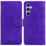 For Samsung Galaxy S23 FE 5G Skin Feel Pure Color Flip Leather Phone Case(Purple)