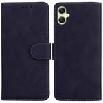 For Samsung Galaxy A05 Skin Feel Pure Color Flip Leather Phone Case(Black)