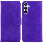 For Samsung Galaxy M15/F15 Skin Feel Pure Color Flip Leather Phone Case(Purple)