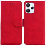 For Xiaomi Redmi 12 Skin Feel Pure Color Flip Leather Phone Case(Red)