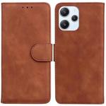For Xiaomi Redmi 12 Skin Feel Pure Color Flip Leather Phone Case(Brown)