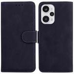 For Xiaomi Poco F5 / Redmi Note 12 Turbo Skin Feel Pure Color Flip Leather Phone Case(Black)