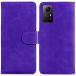 For Xiaomi Redmi Note 12S Skin Feel Pure Color Flip Leather Phone Case(Purple)