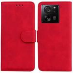 For Xiaomi 13T / 13T Pro / Redmi K60 Ultra Skin Feel Pure Color Flip Leather Phone Case(Red)