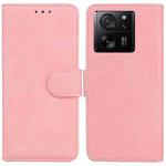 For Xiaomi 13T / 13T Pro / Redmi K60 Ultra Skin Feel Pure Color Flip Leather Phone Case(Pink)