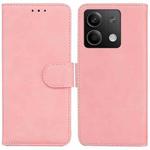 For Xiaomi Redmi Note 13 5G Skin Feel Pure Color Flip Leather Phone Case(Pink)