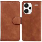 For Xiaomi Redmi Note 13 Pro+ 5G Skin Feel Pure Color Flip Leather Phone Case(Brown)