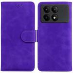 For Xiaomi Redmi K70E / Poco X6 Pro Skin Feel Pure Color Flip Leather Phone Case(Purple)