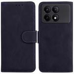 For Xiaomi Redmi K70E / Poco X6 Pro Skin Feel Pure Color Flip Leather Phone Case(Black)