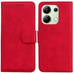 For Xiaomi Redmi Note 13 4G Global Skin Feel Pure Color Flip Leather Phone Case(Red)