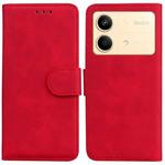 For Xiaomi Redmi Note 13R Pro Skin Feel Pure Color Flip Leather Phone Case(Red)