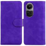 For OPPO Reno10 5G Global/Reno10 Pro Global Skin Feel Pure Color Flip Leather Phone Case(Purple)