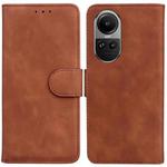 For OPPO Reno10 5G Global/Reno10 Pro Global Skin Feel Pure Color Flip Leather Phone Case(Brown)