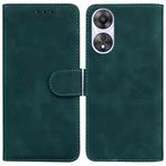 For OPPO A78 4G Skin Feel Pure Color Flip Leather Phone Case(Green)