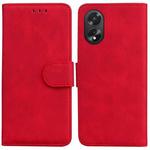 For OPPO A38 4G / A18 Skin Feel Pure Color Flip Leather Phone Case(Red)