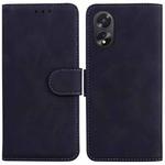 For OPPO A38 4G / A18 Skin Feel Pure Color Flip Leather Phone Case(Black)