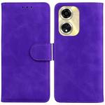 For OPPO A59 5G / A2M Skin Feel Pure Color Flip Leather Phone Case(Purple)