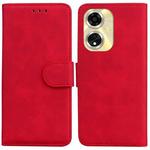 For OPPO A59 5G / A2M Skin Feel Pure Color Flip Leather Phone Case(Red)