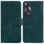 For OPPO A60 4G Skin Feel Pure Color Flip Leather Phone Case(Green)