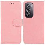 For OPPO Reno12 Pro 5G Global Skin Feel Pure Color Flip Leather Phone Case(Pink)