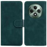 For OPPO Reno12 F 5G Skin Feel Pure Color Flip Leather Phone Case(Green)