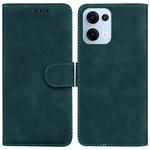 For OPPO Reno13 Global Skin Feel Pure Color Flip Leather Phone Case(Green)