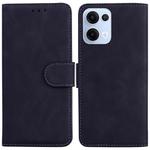 For OPPO Reno13 Global Skin Feel Pure Color Flip Leather Phone Case(Black)