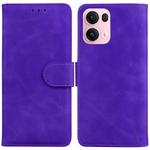 For OPPO Reno13 Pro Global Skin Feel Pure Color Flip Leather Phone Case(Purple)