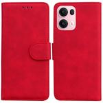 For OPPO Reno13 Pro Global Skin Feel Pure Color Flip Leather Phone Case(Red)