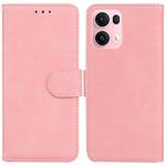 For OPPO Reno13 Pro Global Skin Feel Pure Color Flip Leather Phone Case(Pink)
