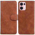 For OPPO Reno13 Pro Global Skin Feel Pure Color Flip Leather Phone Case(Brown)