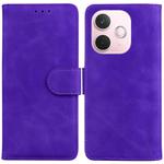 For OPPO A5 Pro 5G Skin Feel Pure Color Flip Leather Phone Case(Purple)