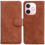 For OPPO A5 Pro 5G Skin Feel Pure Color Flip Leather Phone Case(Brown)