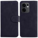 For OPPO Reno13 F 4G / 5G Skin Feel Pure Color Flip Leather Phone Case(Black)