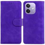 For OPPO A5x 5G / A3 4G / 5G / A3x 4G / 5G Skin Feel Pure Color Flip Leather Phone Case(Purple)