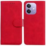 For OPPO A5x 5G / A3 4G / 5G / A3x 4G / 5G Skin Feel Pure Color Flip Leather Phone Case(Red)
