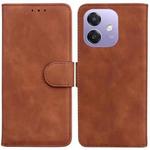 For OPPO A5x 5G / A3 4G / 5G / A3x 4G / 5G Skin Feel Pure Color Flip Leather Phone Case(Brown)