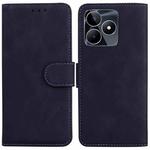 For Realme C53 / Narzo N53 Skin Feel Pure Color Flip Leather Phone Case(Black)