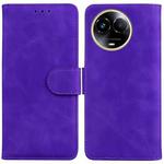 For Realme 11 5G Global Skin Feel Pure Color Flip Leather Phone Case(Purple)