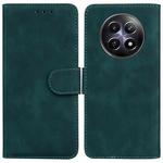 For Realme 12 5G Skin Feel Pure Color Flip Leather Phone Case(Green)