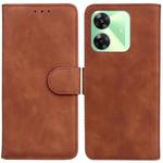 For Realme C61 / C63 / Note 60 Skin Feel Pure Color Flip Leather Phone Case(Brown)