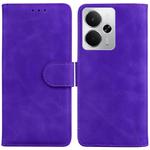 For Realme 14 Skin Feel Pure Color Flip Leather Phone Case(Purple)