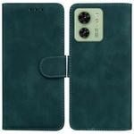 For Motorola Edge 40 Skin Feel Pure Color Flip Leather Phone Case(Green)