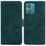 For Motorola Edge 40 Neo Skin Feel Pure Color Flip Leather Phone Case(Green)