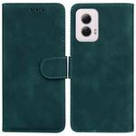 For Motorola Moto G Power 5G 2024 Skin Feel Pure Color Flip Leather Phone Case(Green)