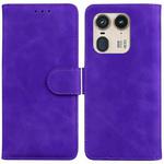 For Motorola Edge 50 Ultra Skin Feel Pure Color Flip Leather Phone Case(Purple)