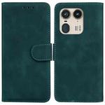 For Motorola Edge 50 Ultra Skin Feel Pure Color Flip Leather Phone Case(Green)